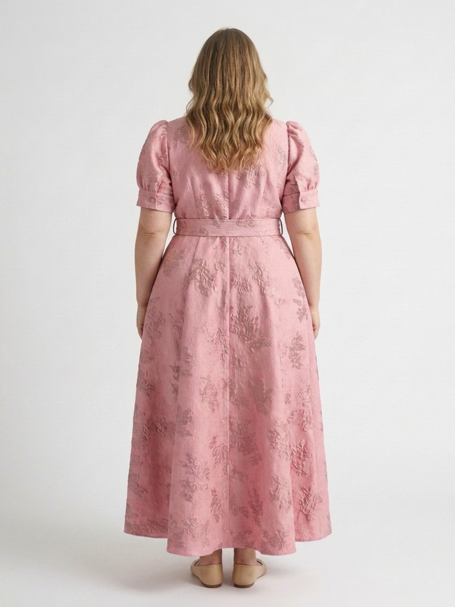 Xanthea | Vestido Maxi Camisero Floral con Cinturón