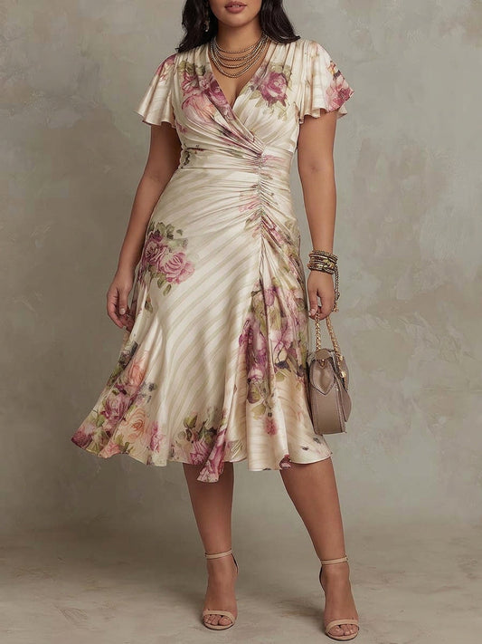 Vestido Midi Floral Vintage Margaret