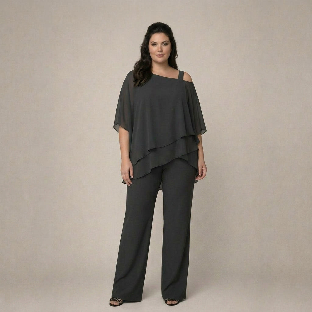 Clara | Conjunto Elegante con Blusa en Capas