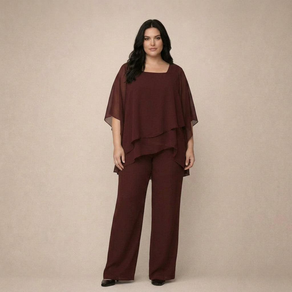 Clara | Conjunto Elegante con Blusa en Capas