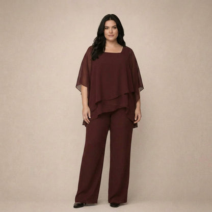 Clara | Conjunto Elegante con Blusa en Capas