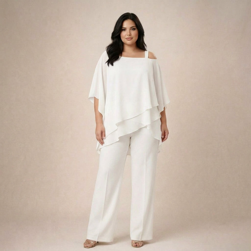 Clara | Conjunto Elegante con Blusa en Capas