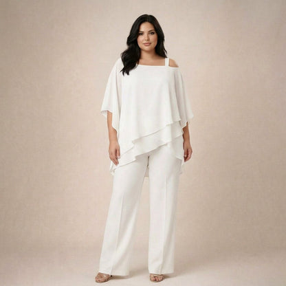 Clara | Conjunto Elegante con Blusa en Capas