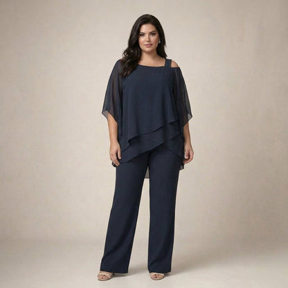 Clara | Conjunto Elegante con Blusa en Capas
