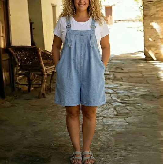 Peto Corto Vaquero Vintage Azul Claro Clara