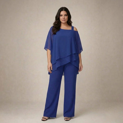 Clara | Conjunto Elegante con Blusa en Capas