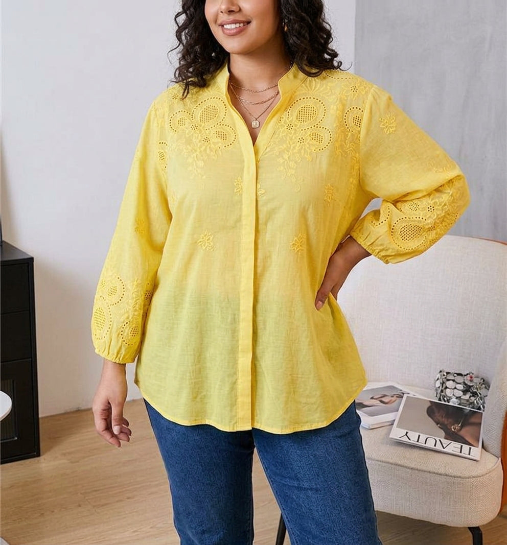 Camisa de Algodón Bordada Avery