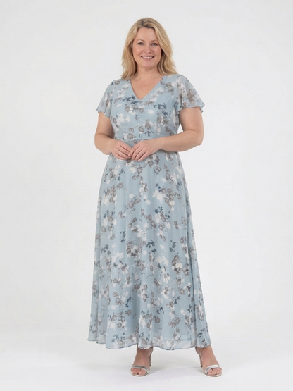 Ismeria | Vestido Maxi de Gasa Floral