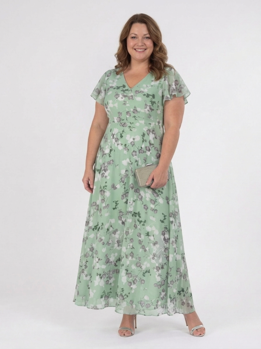 Ismeria | Vestido Maxi de Gasa Floral