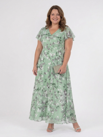 Ismeria | Vestido Maxi de Gasa Floral