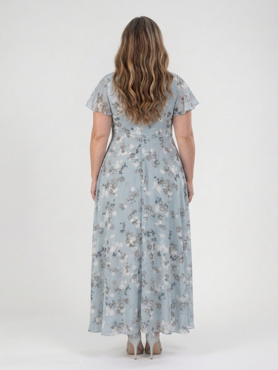 Ismeria | Vestido Maxi de Gasa Floral
