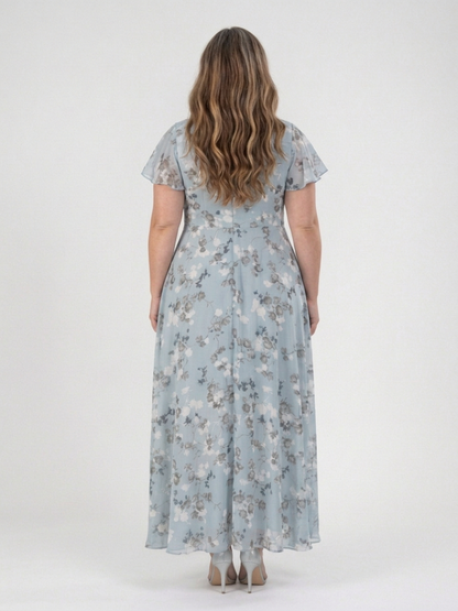 Ismeria | Vestido Maxi de Gasa Floral