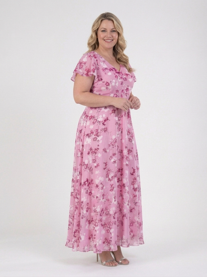 Ismeria | Vestido Maxi de Gasa Floral
