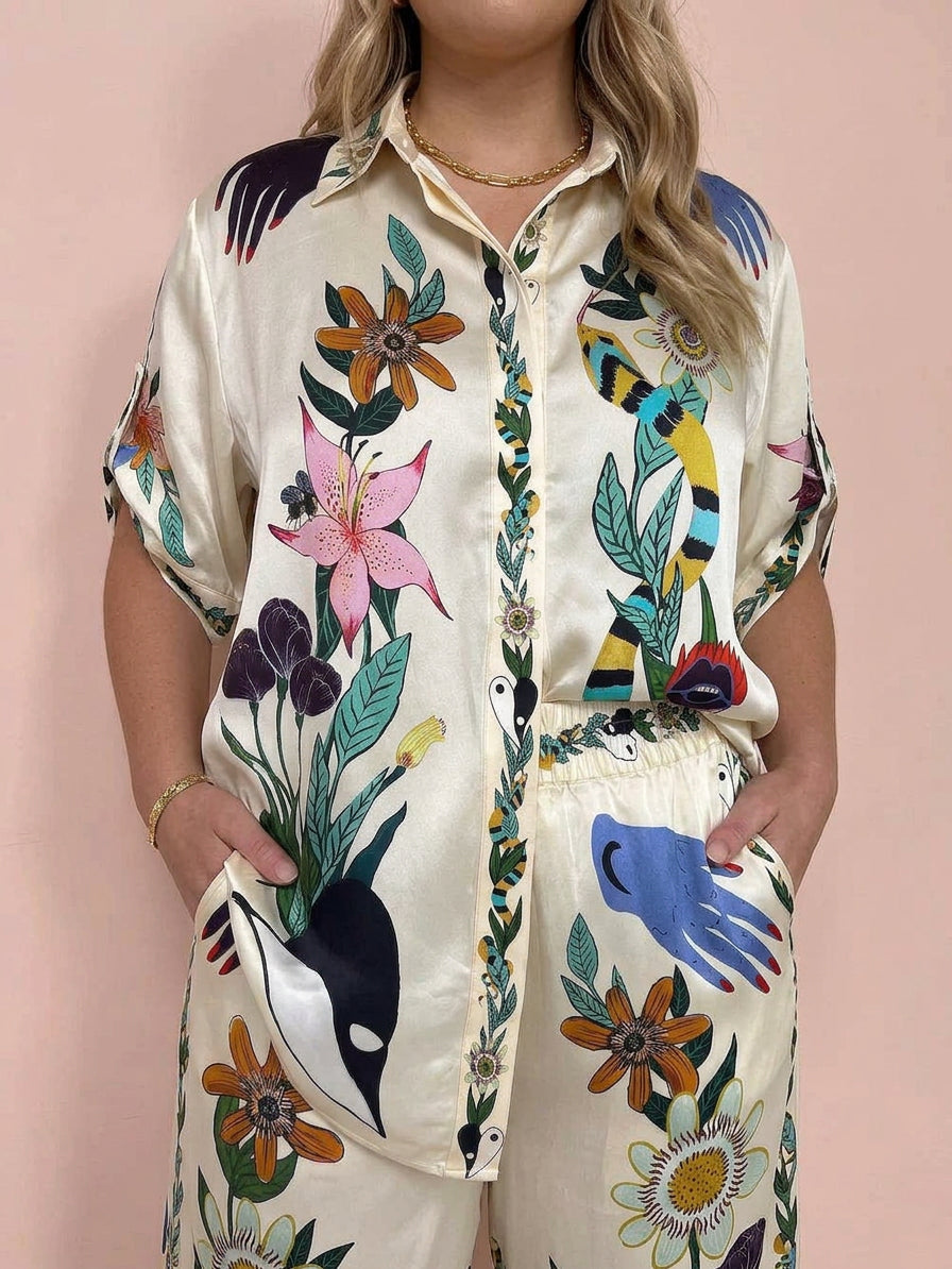 Conjunto de Pantalón de Satén Nika