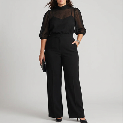 Elodie | Conjunto de Tres Piezas con Pantalón Ancho