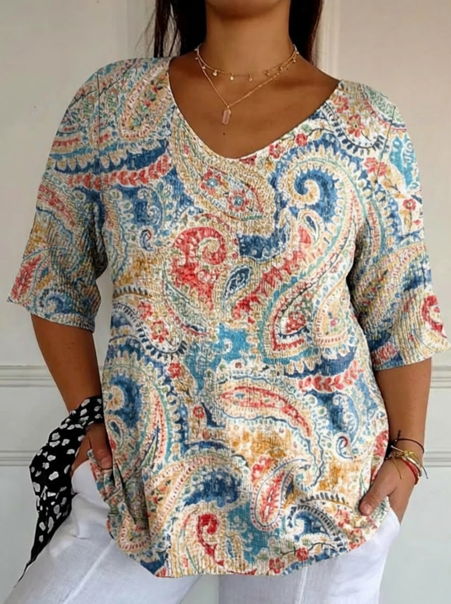 Lucía | Top de Punto Floral Étnico