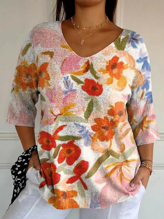 Irene | Top de Punto Floral Vintage