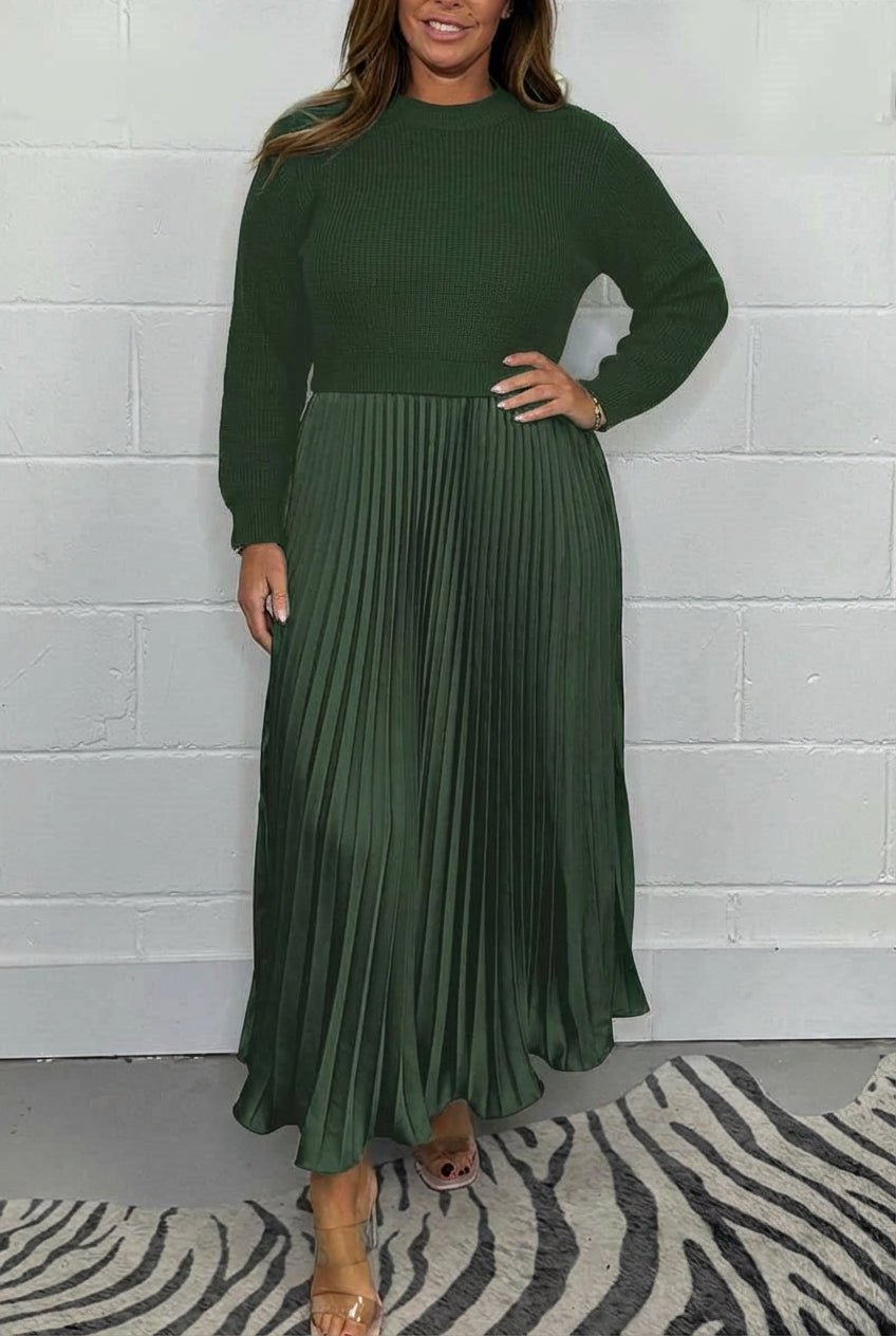CLAUDIA | VESTIDO MAXI CON CÁRDIGAN Y PLIEGUES