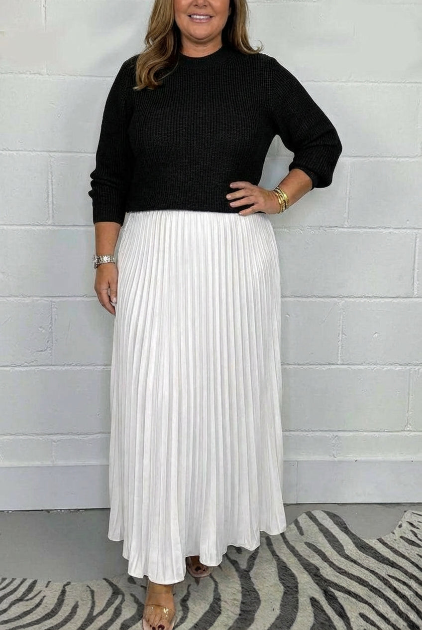 CLAUDIA | VESTIDO MAXI CON CÁRDIGAN Y PLIEGUES