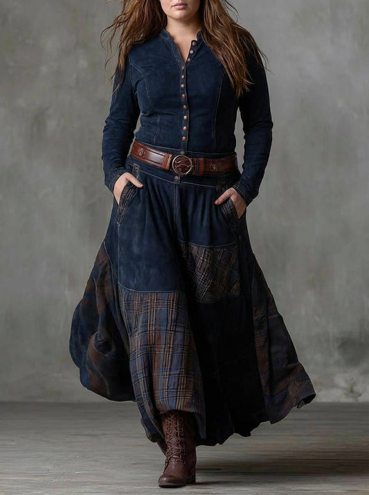 LEONORA | VESTIDO LARGO VINTAGE EFECTO ANTE