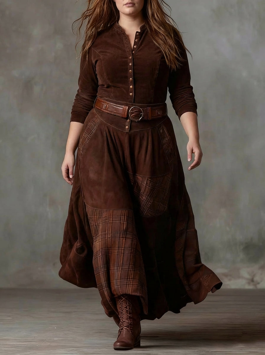 LEONORA | VESTIDO LARGO VINTAGE EFECTO ANTE