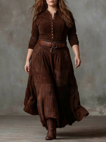 LEONORA | VESTIDO LARGO VINTAGE EFECTO ANTE