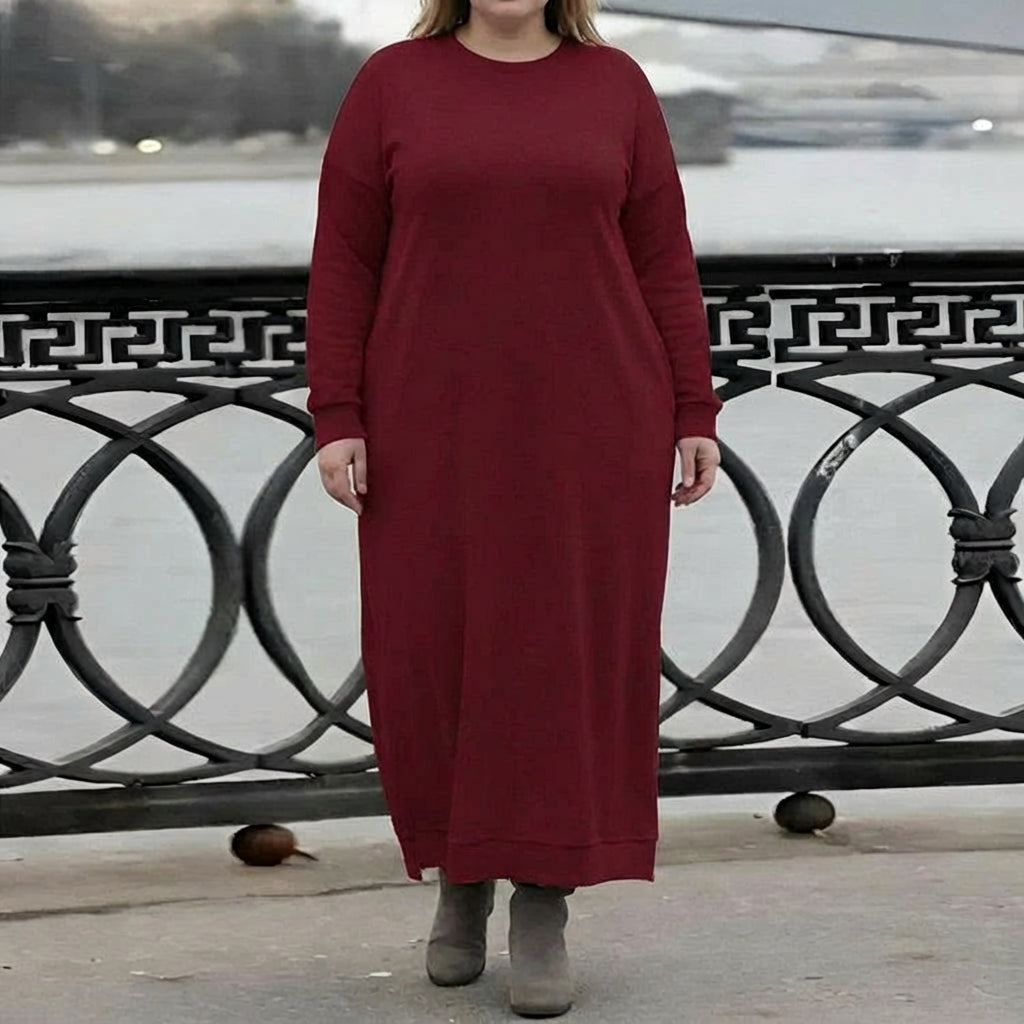 MARA | VESTIDO MAXI DE PUNTO MANGA LARGA