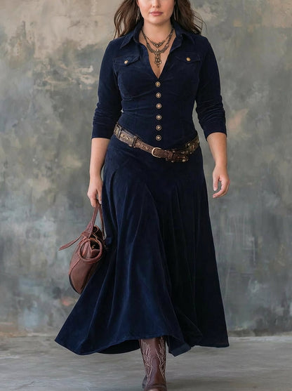 MILANA | VESTIDO LARGO EFECTO ANTE CON ABERTURA