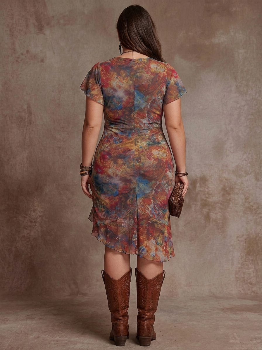 Vestido Midi Bohemio Abstracto Judy