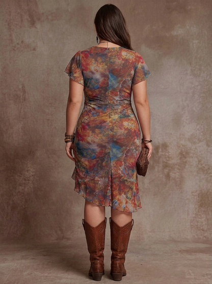 Vestido Midi Bohemio Abstracto Judy