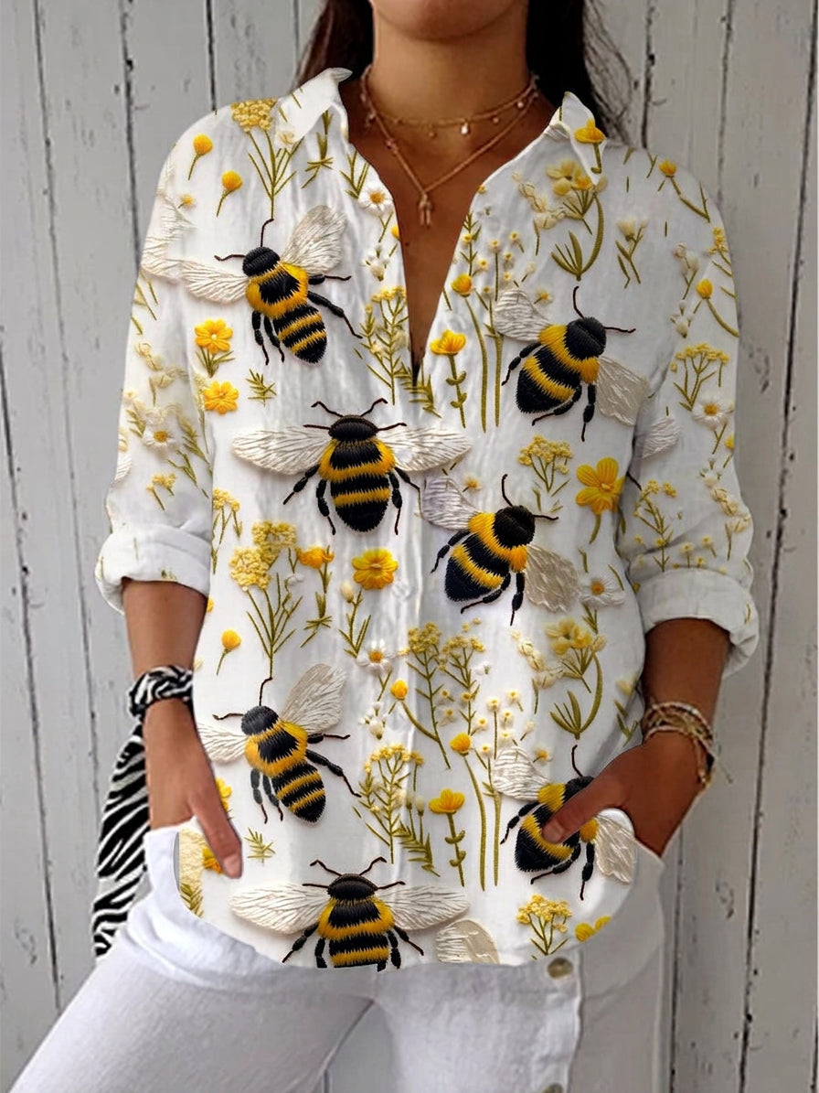 Prenda Susan – Garden Bee Floral Blouse