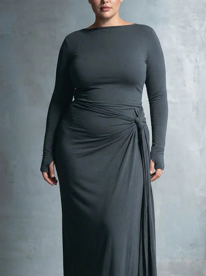 NAIARA | VESTIDO MAXI CON NUDO LATERAL