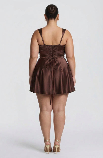 Vestido Corto Granate Calanthe