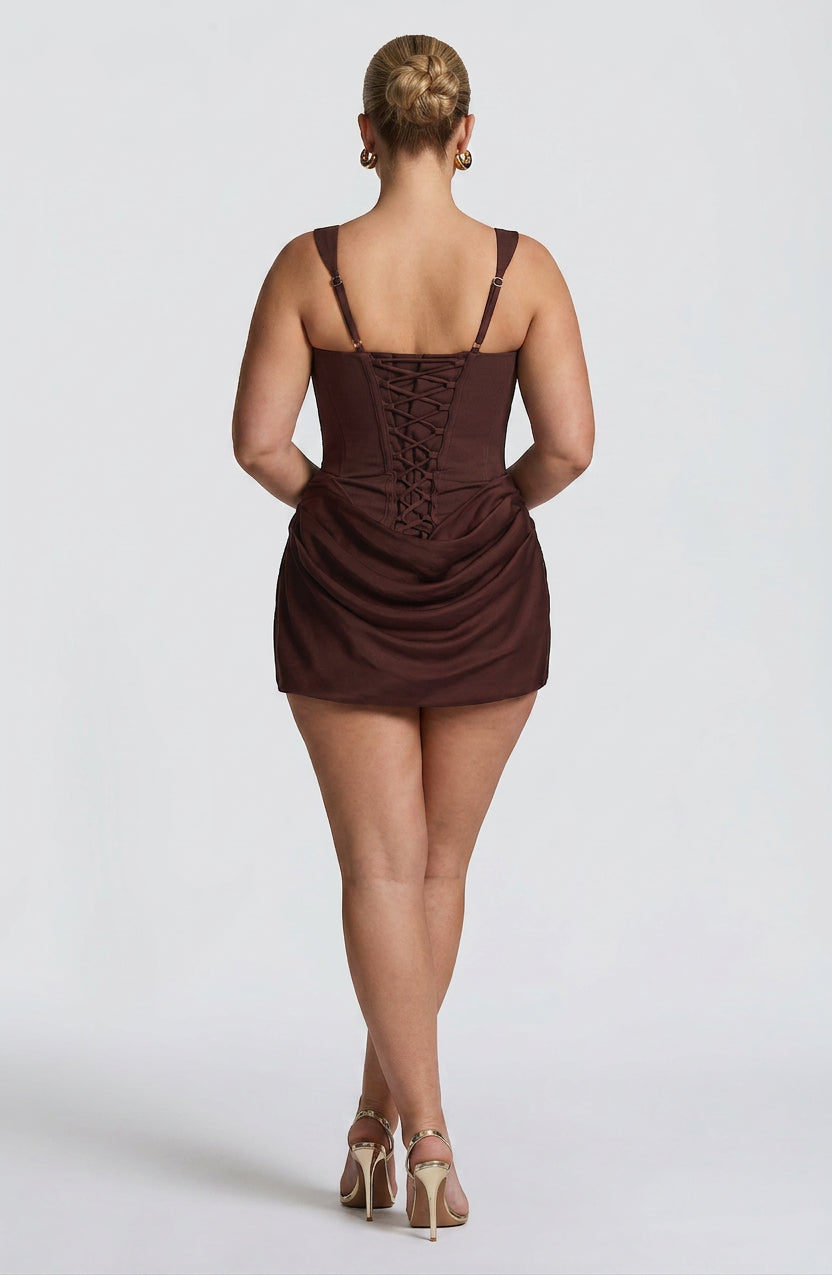 Vestido Corto Granate Cornelia