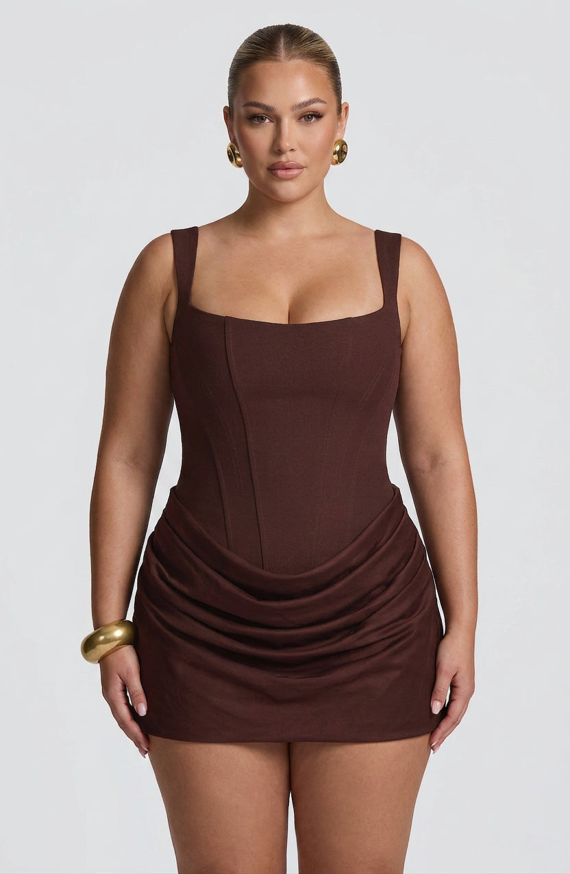 Vestido Corto Granate Cornelia