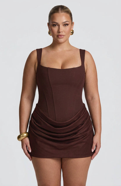 Vestido Corto Granate Cornelia