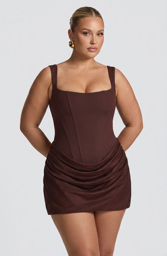 Vestido Corto Granate Cornelia