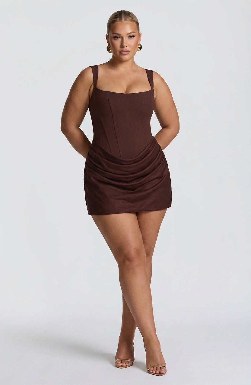 Vestido Corto Granate Cornelia