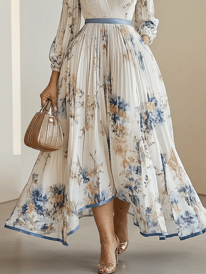 Vestido Largo Floral de Gasa Amalia