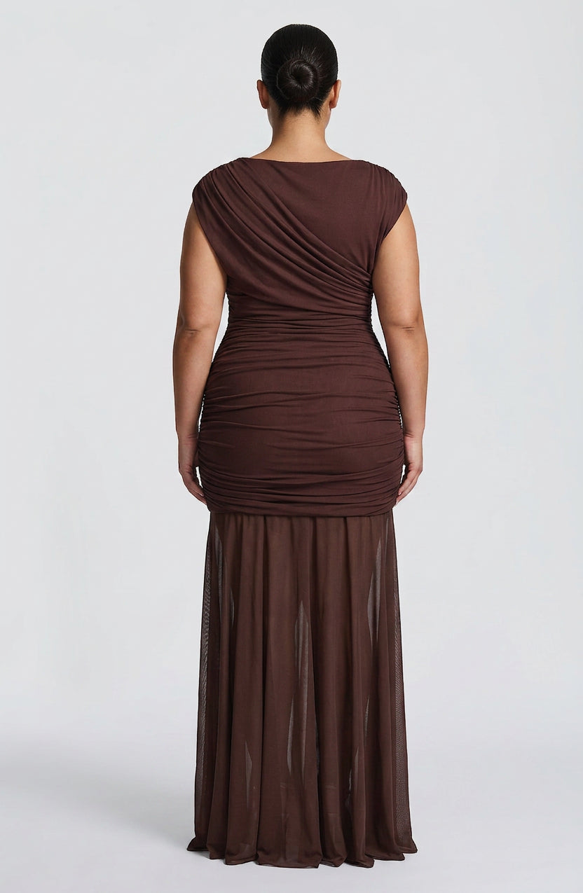 Vestido Largo Granate Demelza