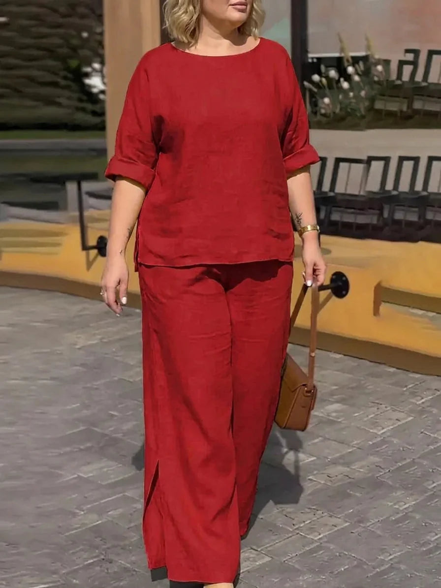 Conjunto de Pantalón Cuello Redondo Destiny