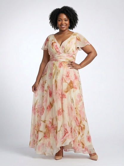 Elara | Vestido Maxi Floral con Escote en V