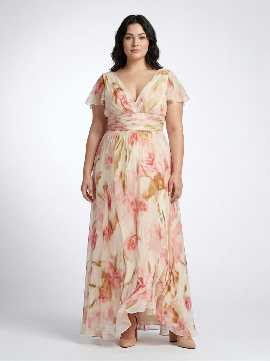 Elara | Vestido Maxi Floral con Escote en V