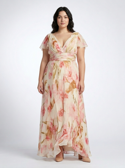 Elara | Vestido Maxi Floral con Escote en V