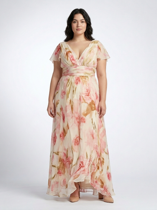 Elara | Vestido Maxi Floral con Escote en V