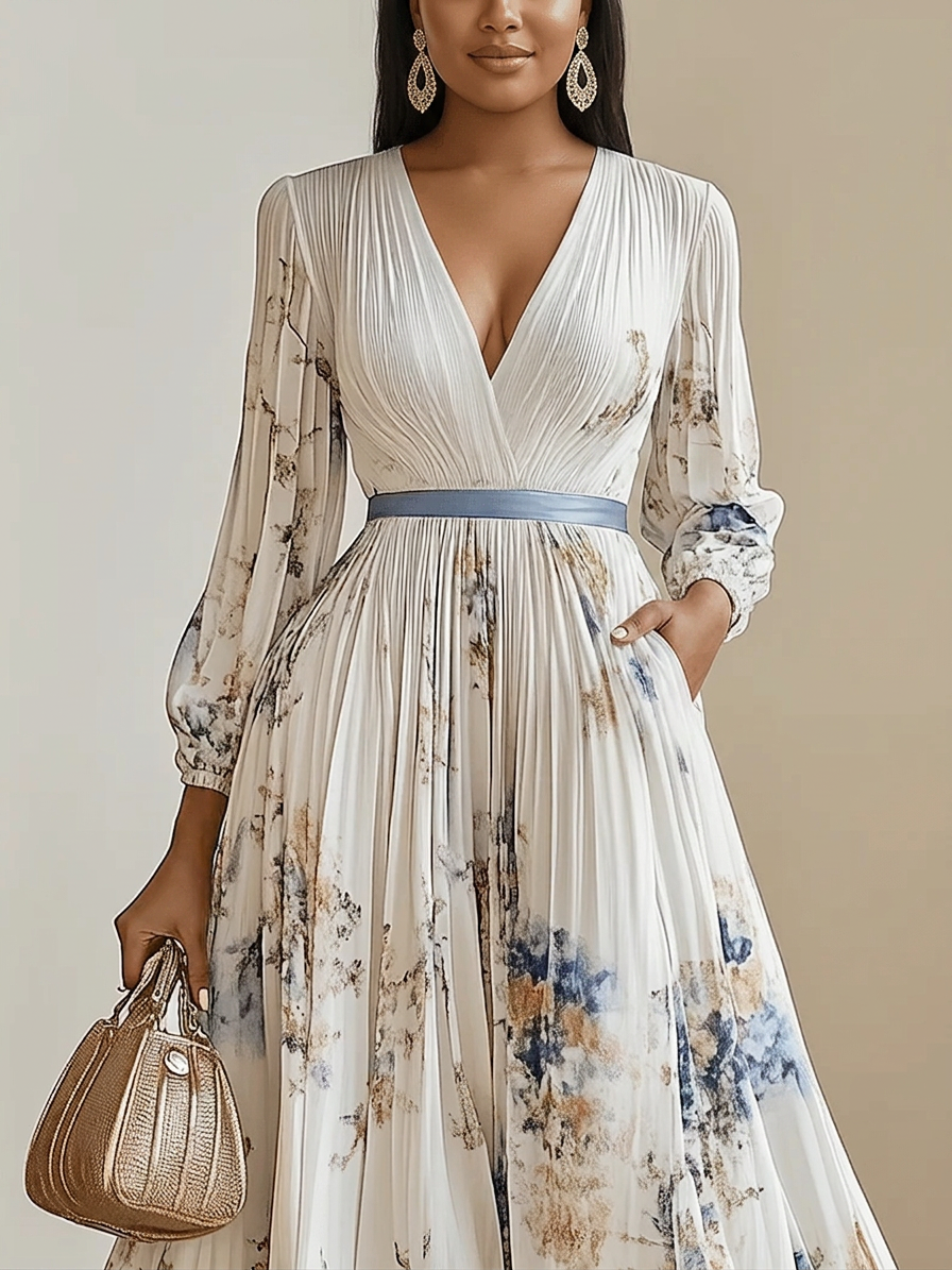 Vestido Largo Floral de Gasa Amalia