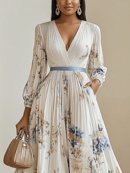 Vestido Largo Floral de Gasa Amalia