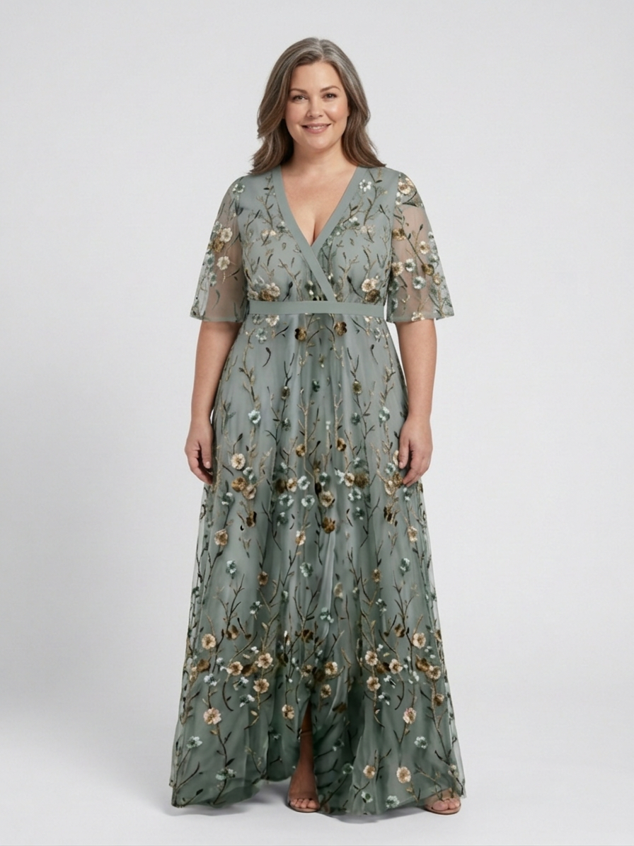 Evadne | Vestido Maxi Floral con Escote en V