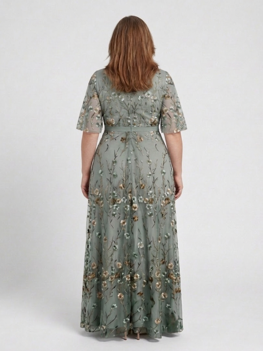 Evadne | Vestido Maxi Floral con Escote en V