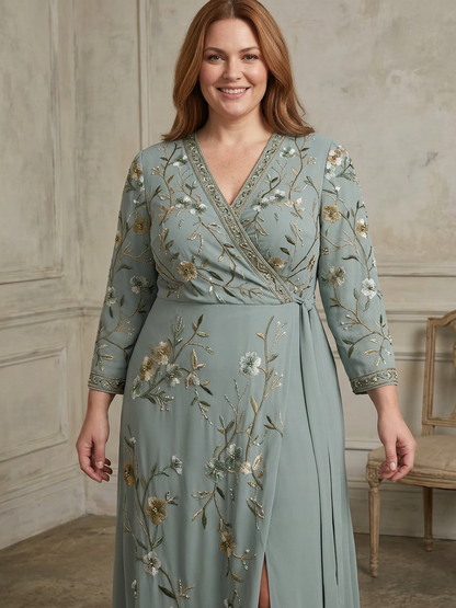 Evadne | Vestido Maxi Floral con Escote en V